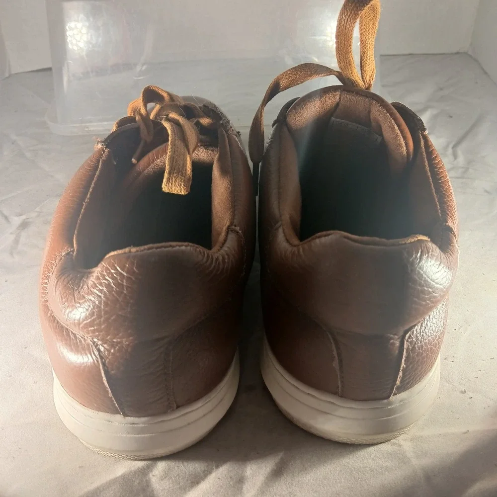Arkbird Mens Brown Leather Oxford Sneakers Low‎ Top Lace Up ZK20105 Size 10